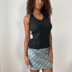 Euro Vintage Mohair Halter Knit Top (Medium)